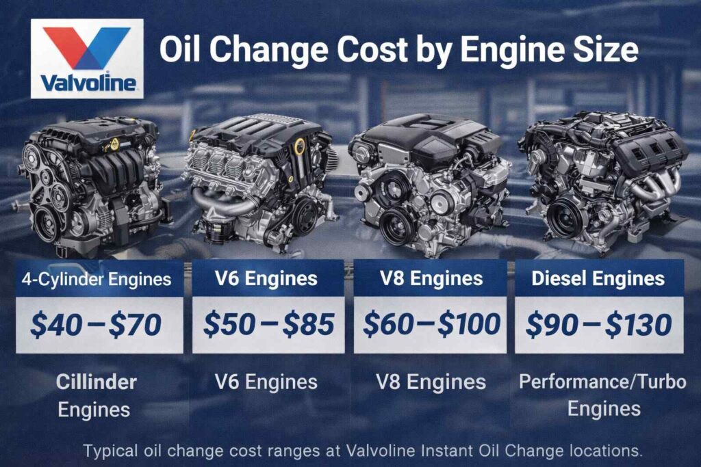 Valvoline Oil Change Cost by Engine Size