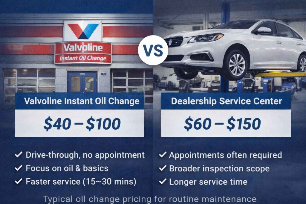 Valvoline Oil Change vs Dealership Cost
